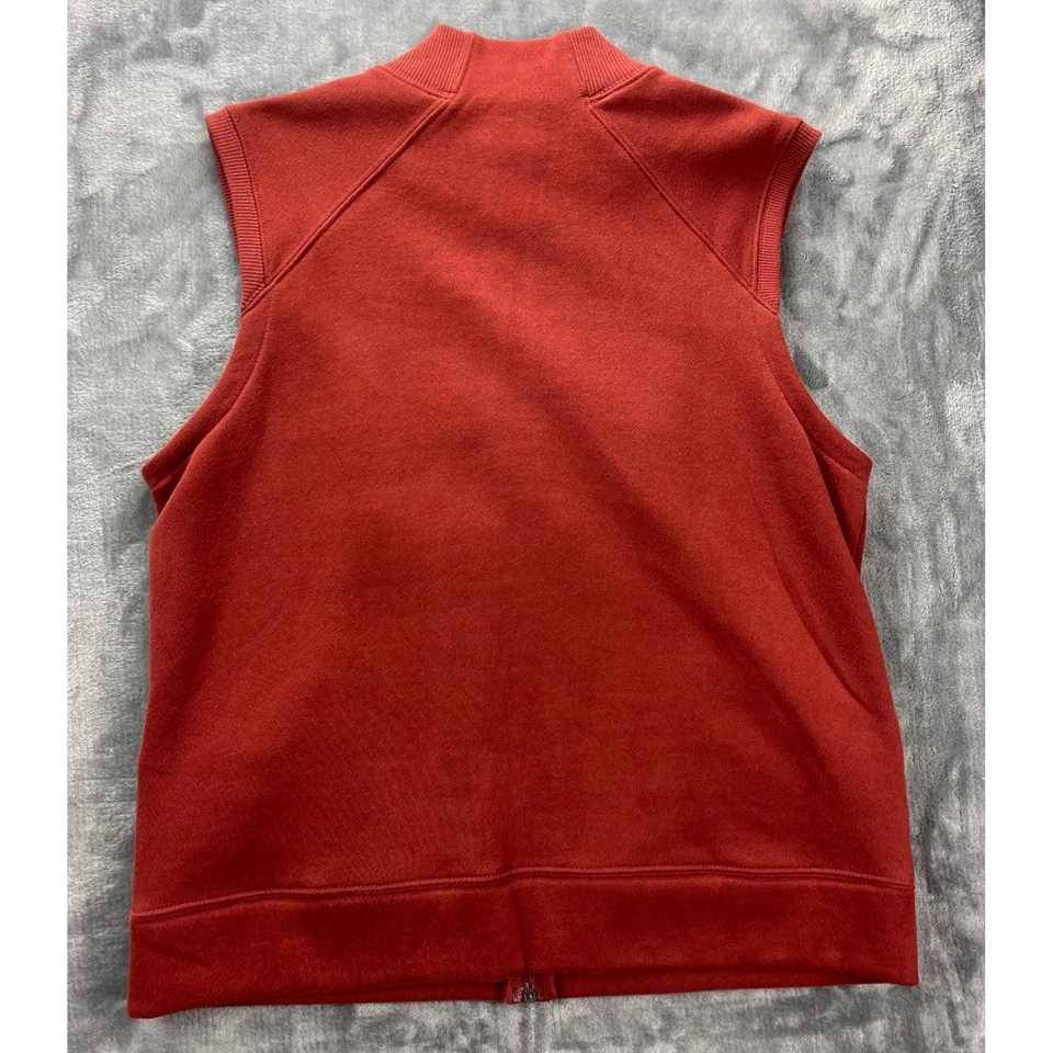 Nike оранжевый полный молнии флисовый жилет женщин средний без рукавов спортивная куртка - Изображение 2 из 4