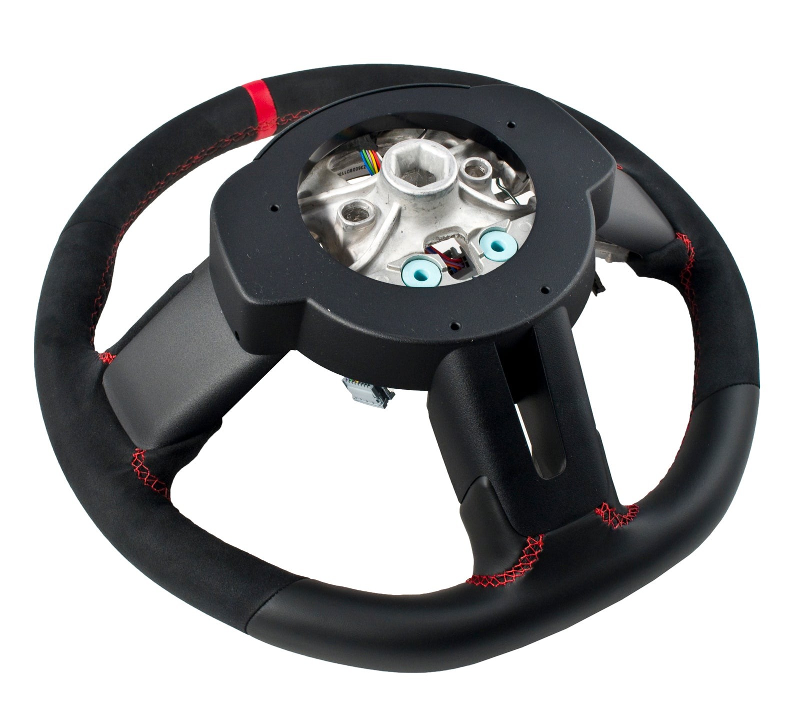 2015-2017 Mustang GT Ecoboost Steering Wheel Leather & Suede w/ Red Stitching