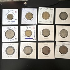 Egypt Coin Lot 5, 10, 20 Milliemes & 20, 50 Piastres Various Years 1929-2008