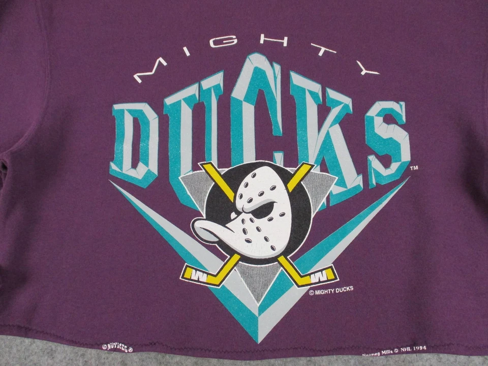Moletom feminino vintage Mighty Ducks of Anaheim XL roxo NHL hóquei cropped anos 90 - Imagem 3 de 4