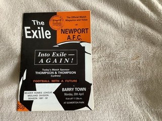 Newport County V Barry Town. 20th April 92. Last League At Somerton Park Again.