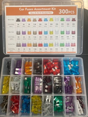 300tlg. Auto Sicherungen Set Sortiment Kit   Standard, Mini, Micro   2A bis 40A
