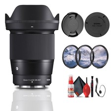 Sigma 16mm f/1.4 DC DN Contemporary Lens Fujifilm X Bundle