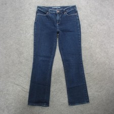 Lands' End Jeans Womens 10 Blue Bootcut Mid Rise Dark Wash Denim 5 Pocket