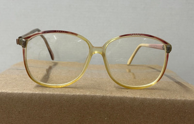 VTG HALSTON by UNIVIS Eyeglasses Frames Pink Clear Oversize Square 53-16-135