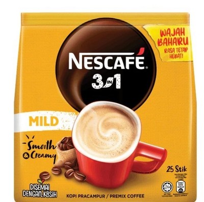 2 packs x 25 sticks Nescafe 3in 1 Blend & Brew Mild Instant Coffee