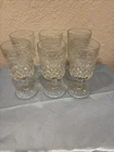 Vintage Anchor Hocking Wexford Clear Pressed Glass Goblets. Set Of 6.  8oz-6.5H