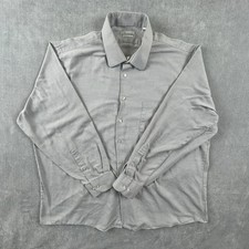 Van Heusen Regular Fit Shirt Mens XXL 18-18.5-34/35 Gray Button Up Long Sleeve