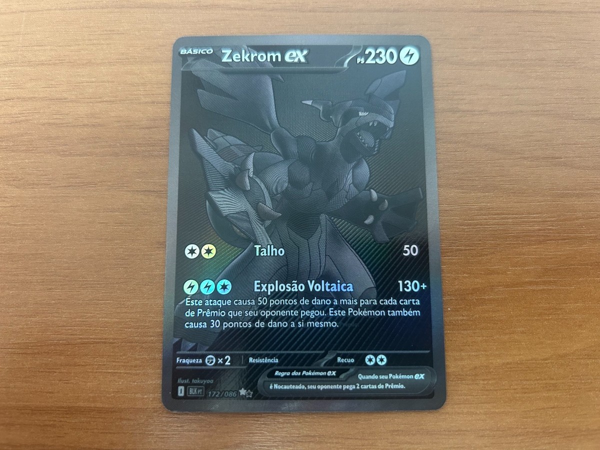 Zekrom EX 172/086 Sv: Black Bolt Pokemon Rare Brazilian Pack Fresh