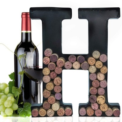 Made Easy Kit Metal Letter Wine Cork Keepsake Saver & Holder Monogram w/Free Wal