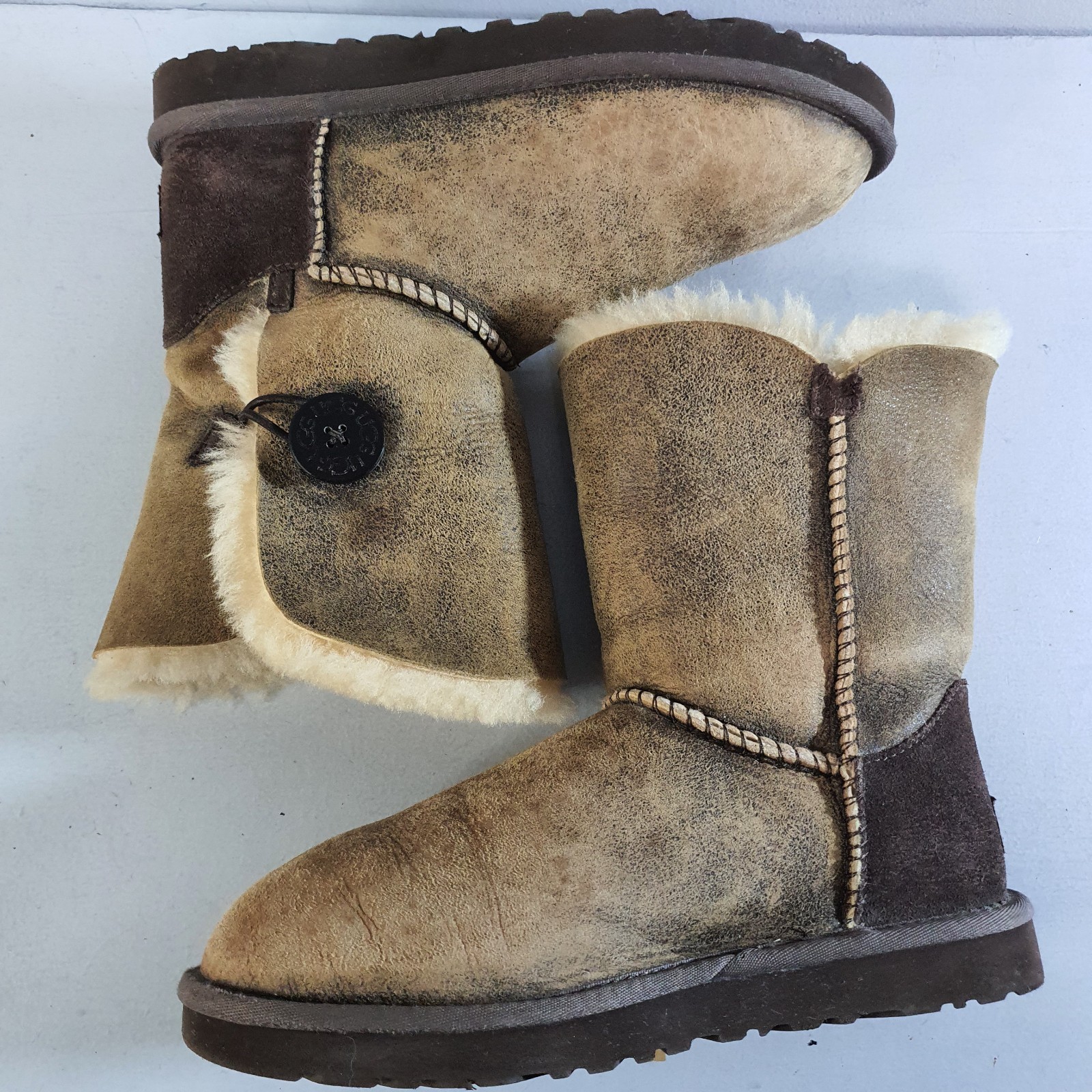 UGG Boots Bomber Brown Bailey Button Sheepskin An… - image 20