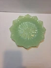 Vintage 8” Anchor Hocking Jadeite Salad Plate Lotus Blossom Dish Fire King 60’s