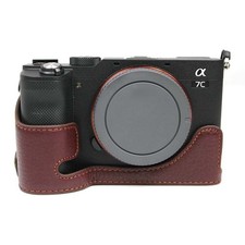 For Sony A7C Leather Case Mirrorless Camera Bag Photography Bag Base Cover shell