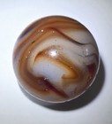 VINTAGE RAVENSWOOD RED BROWN SWIRL MARBLE .695" #197 — photo 5