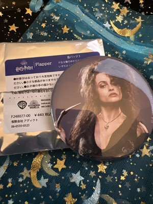 Flapper x Harry Potter Japan Bellatrix LeStrange Pin Badge Button NEW Dark Mark