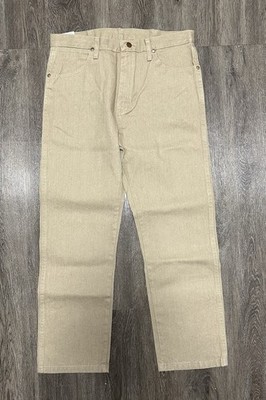 Wrangler 13MWZ Cowboy Cut Jeans Mens 34x30 Beige Western Rodeo Bootcut Casual