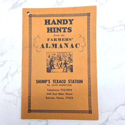 Vintage 1972 Farmers Almanac Handy Hints Booklet Shimps Texaco Advertising PA