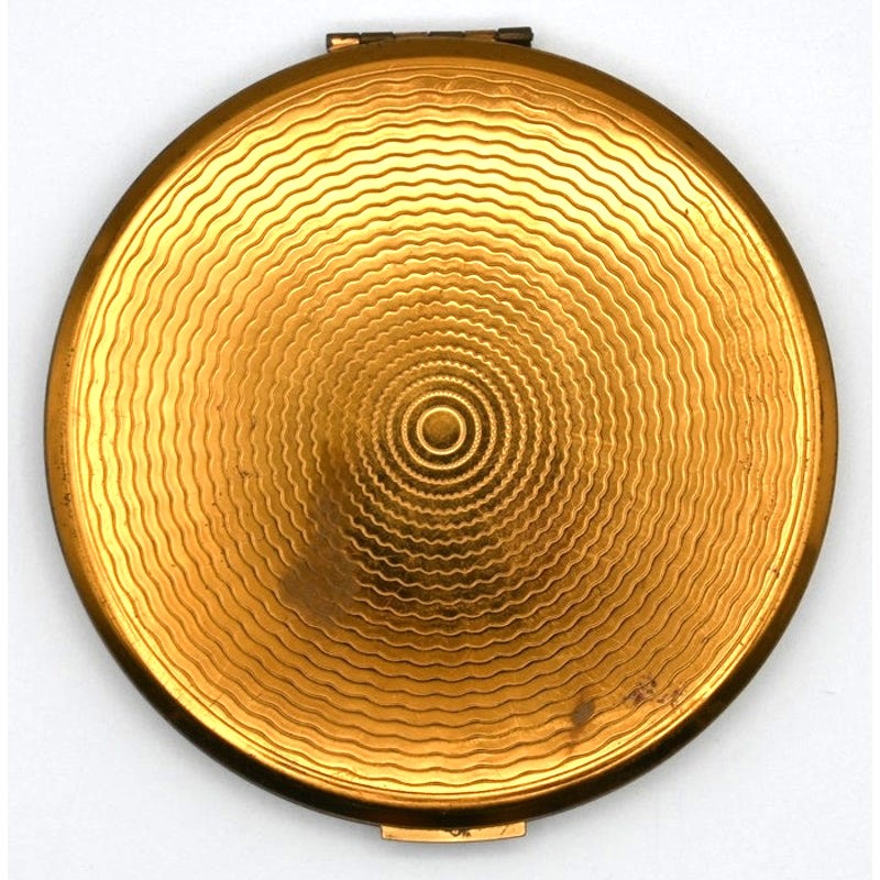 Vintage Dorset Fifth Avenue Compact 1950s Brass Enamel Eastern Star Fraternal