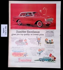 1961 Rambler American Deluxe 2-Door Sedan Real Comfort For 6  Print Ad 50596