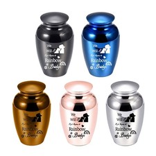 Dog Small Urn with Memorial Word Small Pet Cremation Urns Souvenir Ashes Jar
