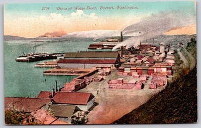 Vintage Everett Washington Waterfront Postcard by Edw. H. Mitchell AA116