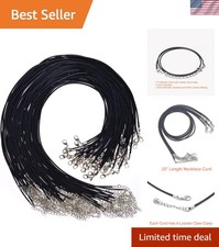 Versatile 100Pcs Black Waxed Necklace Cord 20  with Clasps for Crafting  Design