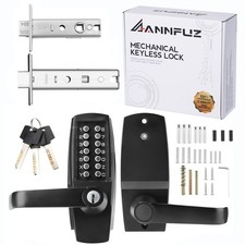 New Mechanical Keyless Keypad Entry Door Handle Lock with Key,No Electronic,S...