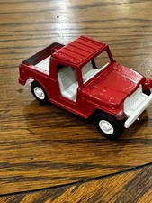 Vintage Tootsie Toys Red Die Cast Metal Jeep Truck 1969 Made In USA nice