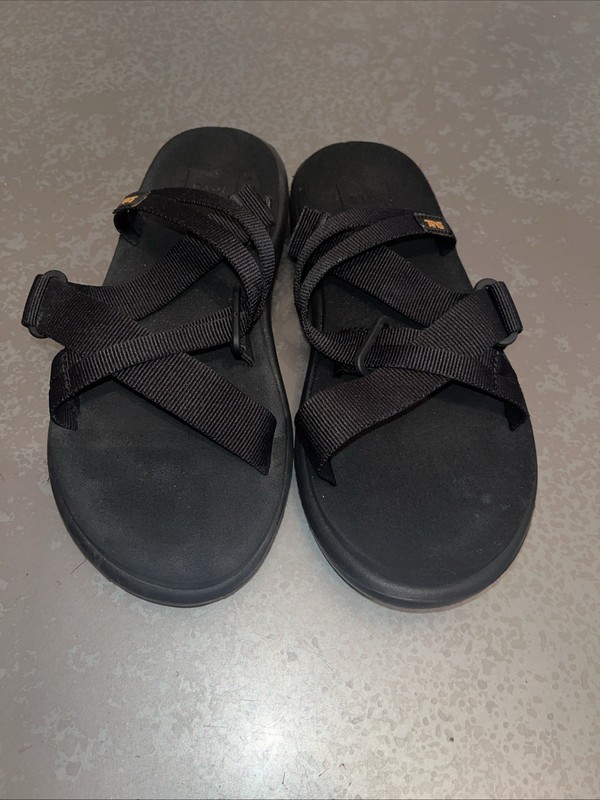 Teva Sandals Womens 6 Voya Slide Black Toe-Loop Comfort Casual Flats SN 1099269