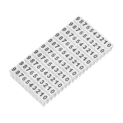100Pcs Wire Label, 0-9 Digital Cable Labels Tags M-1 Type, White