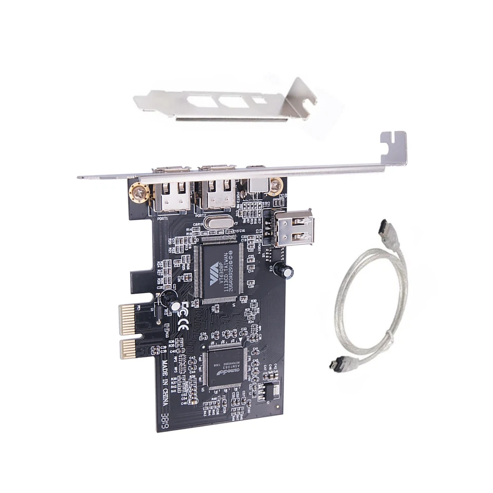 PCIE FireWire Card, PCI Ex1 to External IEEE 1394 Adapter Controller 4 Ports - image 3 of 4