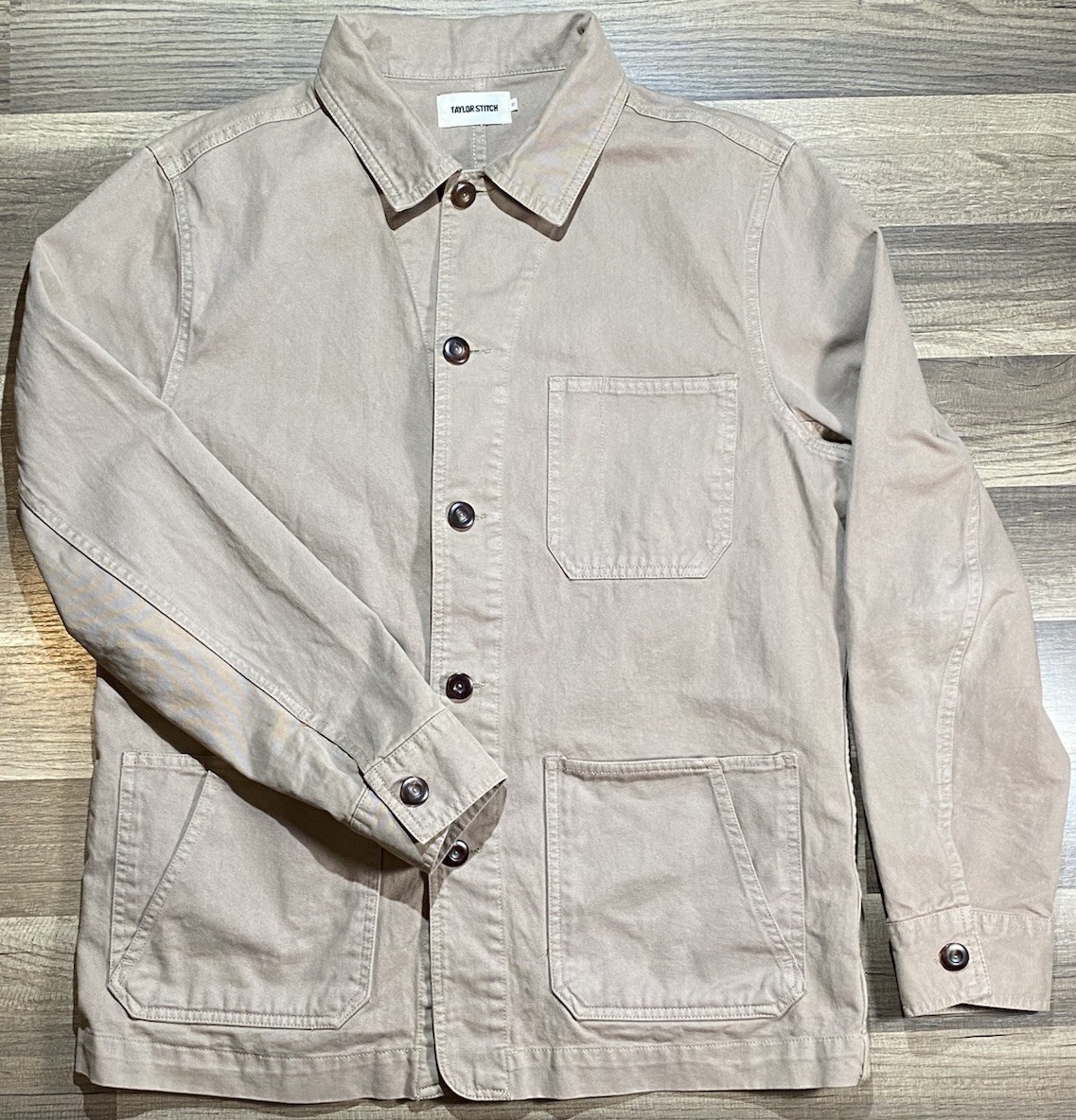 Taylor Stitch Ojai Jacket Mens 40 Medium Organic Cotton Twill Tan Chore Coat