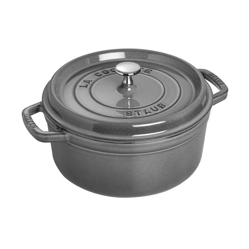 Staub Cast Iron 4-qt Round Cocotte - Graphite Grey 74190₽
