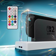 RGB Dust Cover,Acrylic Display Dock Cover for Nintendo Switch 2 Cool Accessory,r