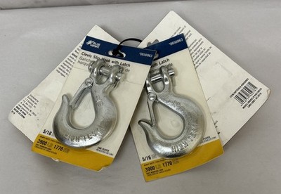 Blue Hawk Clevis Slip Hooks With Latch 5/16  HD Zinc-Plated (4) #0656963 #M759