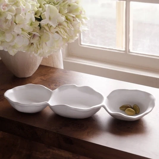 NEW Beatriz Ball White Heavy Luxury Melamine Vida Nube 3-in-1 Triple Dip 15.5" - Image 2 of 4