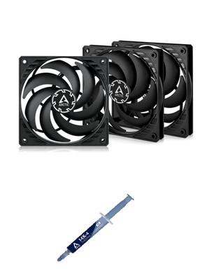 ARCTIC P12 Slim PWM PST 3Pack PC Fans+ MX-4 4g Premium Performance Thermal Paste