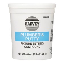 Harvey 43050 Plumbers Putty, Solid, Off-White, 3 lb Cup