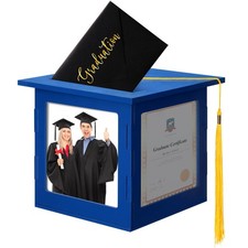 2026 Wooden Graduation Card Box Holder for Party with Picture Frame Graduatio...