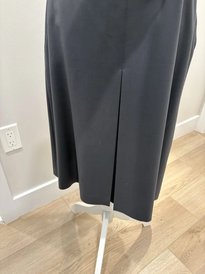 Theory Womens Zip Lined Pleated Wool Blend Mid Length Skirt Gray Size 12 - Image 3 of 4