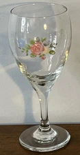 Vintage Pfaltzgraff by Libbey 10 Ounce Tea Rose Wine Glass Stemmed Goblet