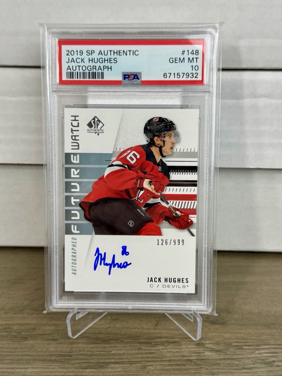 2019 SP AUTHENTIC #148 JACK HUGHES FUTURE WATCH AUTO ROOKIE RC /999 PSA 10 🥇