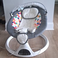 Electric Baby Swing Gray Multicolor Remote Control Music Timer Adjustable Infant