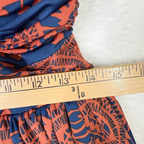 Girls From Savoy dunkelblau orange trägerloses Kleid Damen Small Anthropologie - Bild 6 von 13