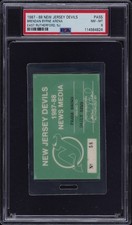 1987/88 NEW JERSEY DEVILS Season NEWS MEDIA PASS Valid for 1st PLAYOFFS *PSA 8*
