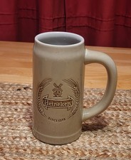 Vintage Ceramarte Brazil HEINEKEN Beer Stein Mug Collectible Man Cave Bar Decor