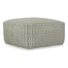 Safford 20" Wide Boho Outdoor/Indoor Square Pouf In Multi Recycled Polyester