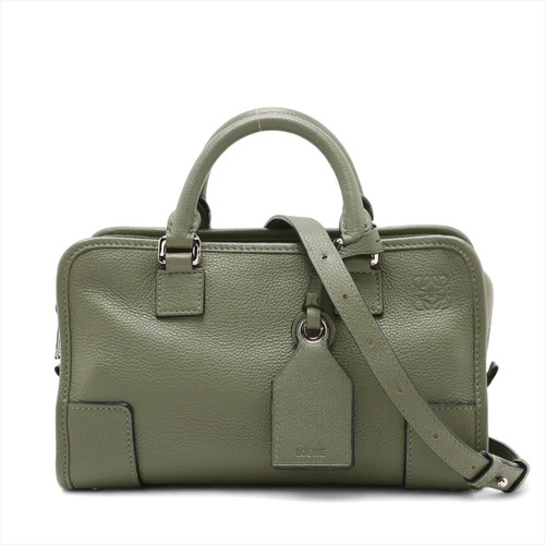 Loewe Amasona 23 Leather 2 Way Handbag Khaki