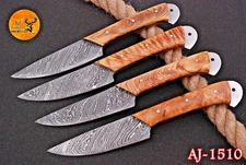 CUSTOM HAND MADE FORGED DAMASCUS STEEL STEAK KNIVES CHEF SET KITCHEN KNIFE 1510