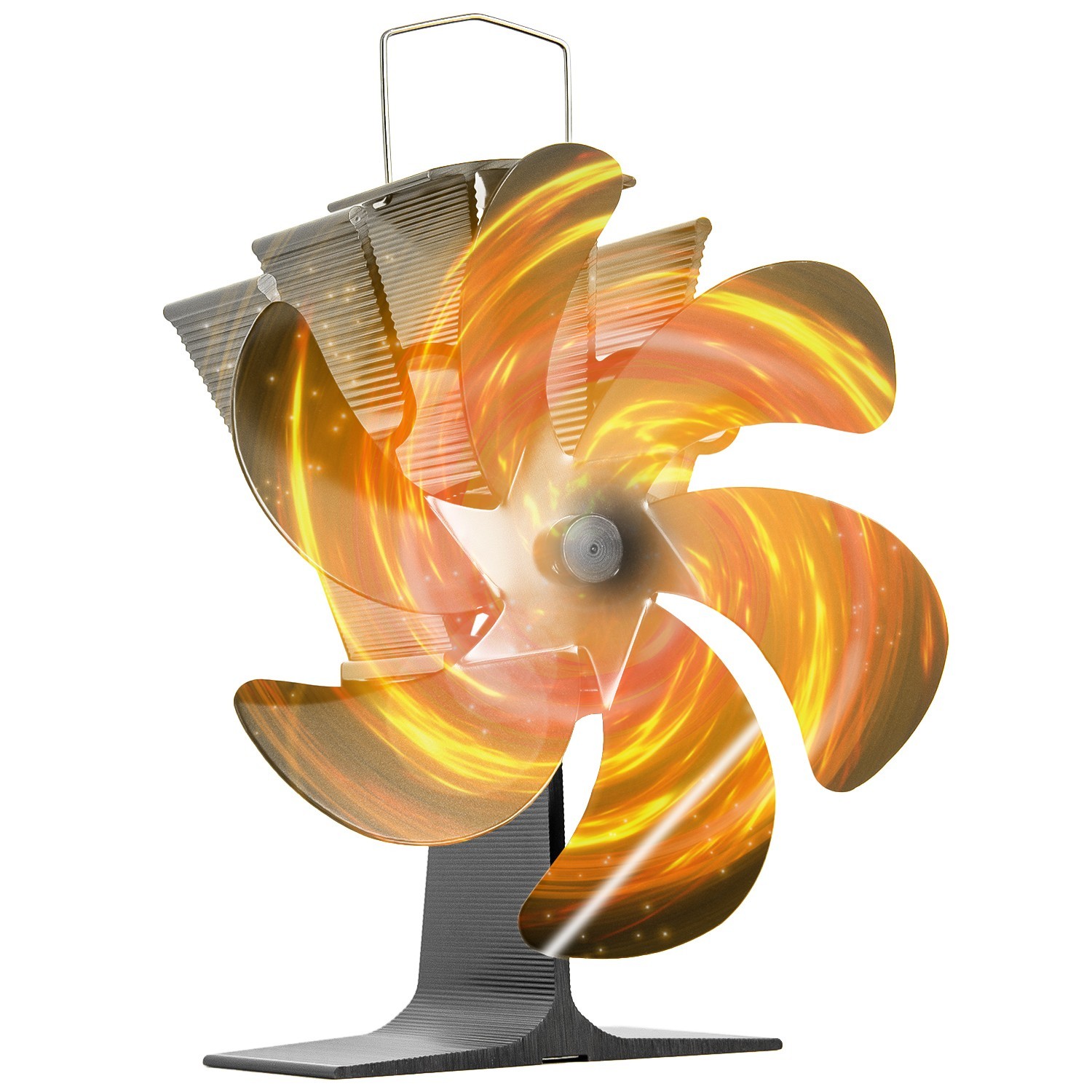 6 Blade Fireplace Wood Stove Fan  Heat Powered Induction Silent ECO for Heater